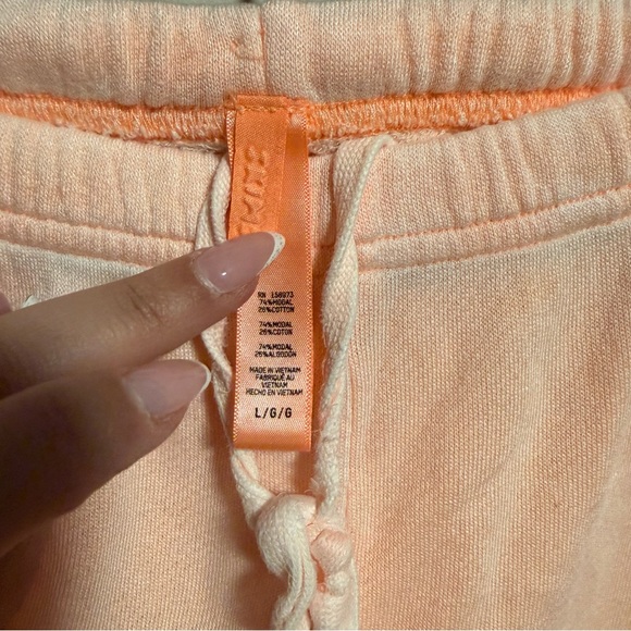 SKIMS Lounge SET French Terry Jogger Cuffed Zip Up Hoodie Orange- Size Large - Picture 11 of 11